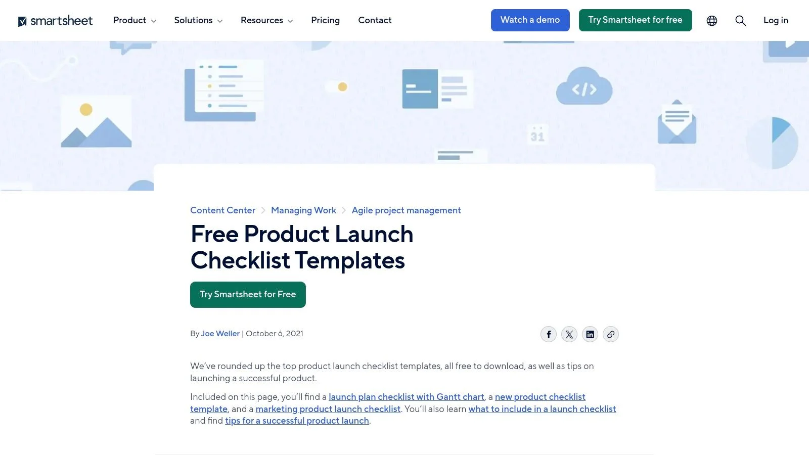 Smartsheet , Free Product Launch Checklist Templates