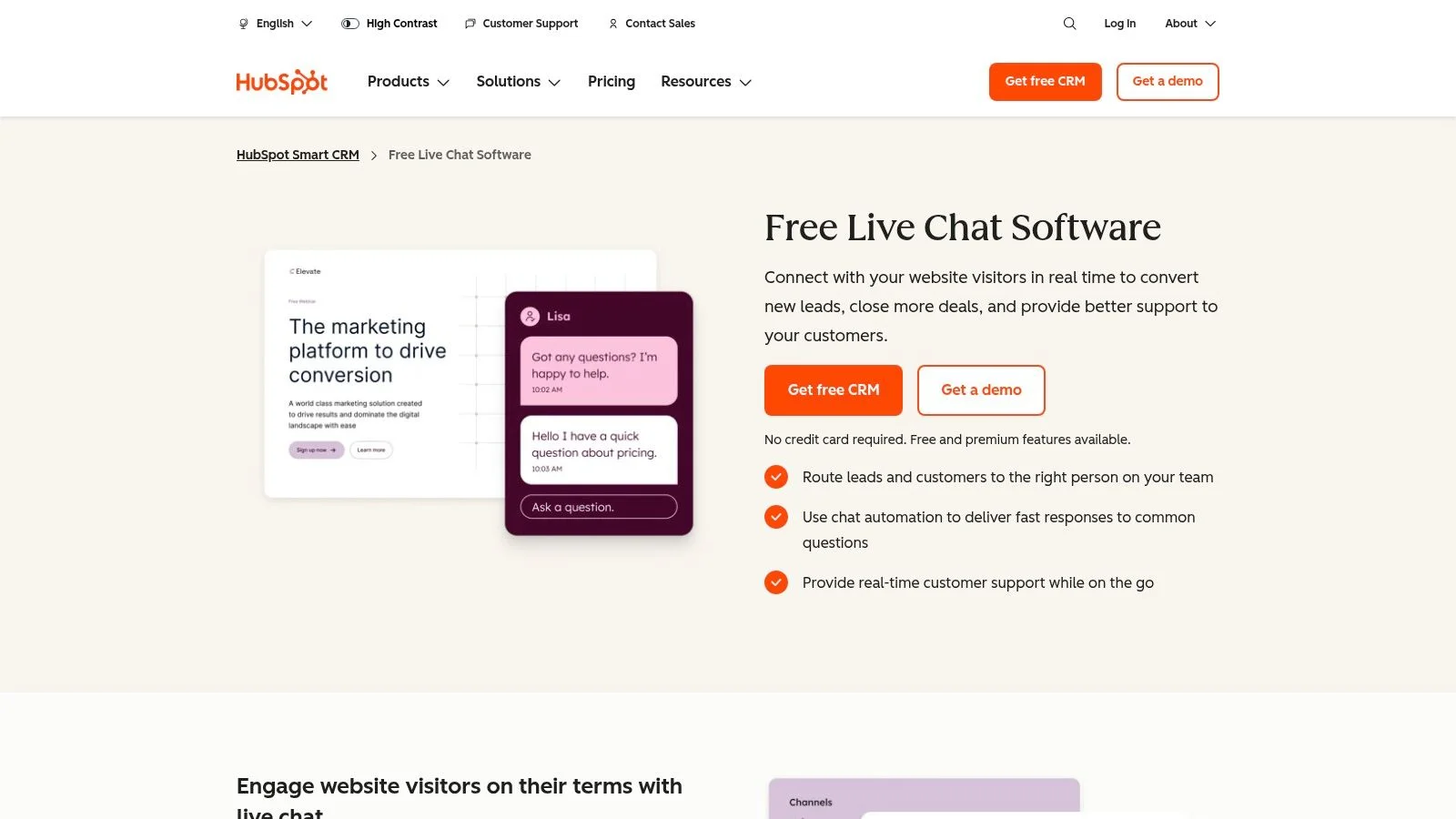 HubSpot (Conversations + Chatflows)