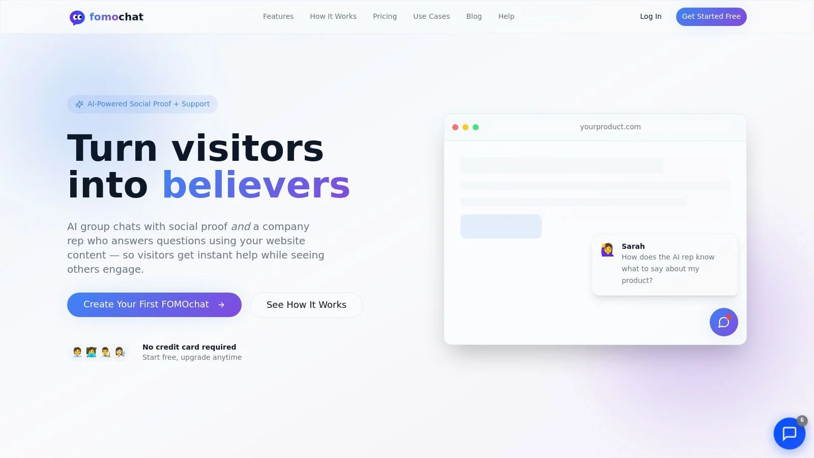 FOMOchat AI chat for lead generation