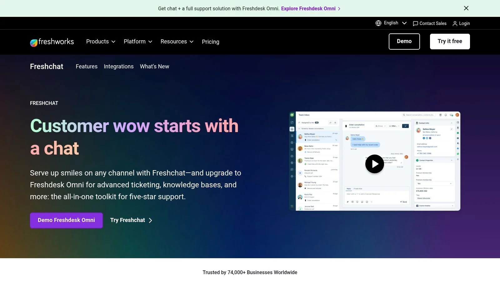 Freshchat by Freshworks (with Freddy AI)